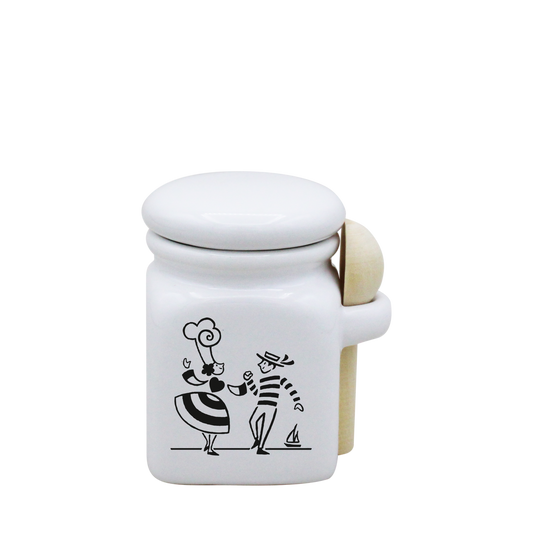 POT BLANC MINI COUV. BLANC+CUIL. BOIS-LDANS