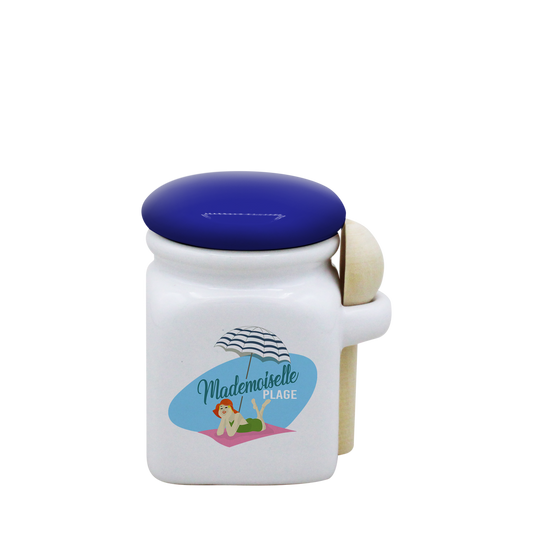 POT BLANC MINI COUV. BLEU+CUIL. BOIS-MAPLAV