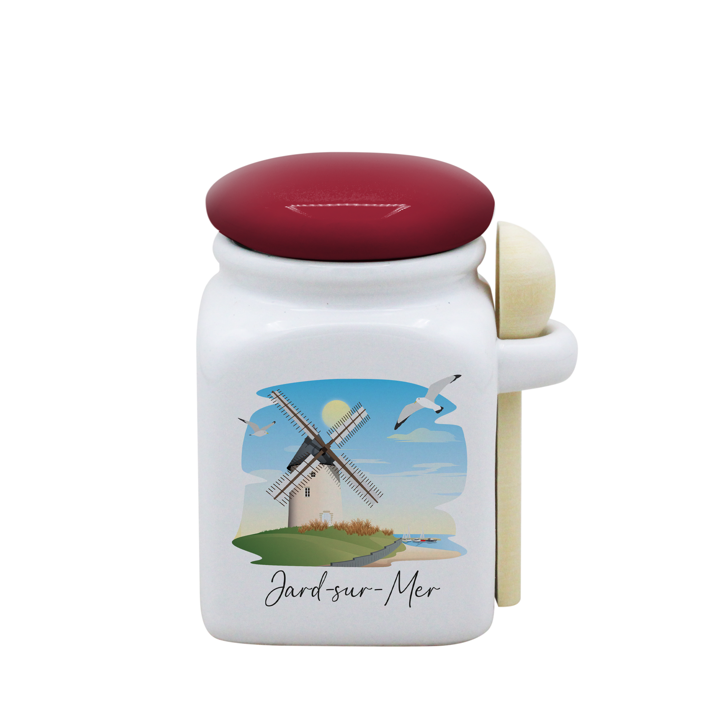 POT BLANC PM COUV. ROUGE+CUIL. BOIS-JAMEMFD
