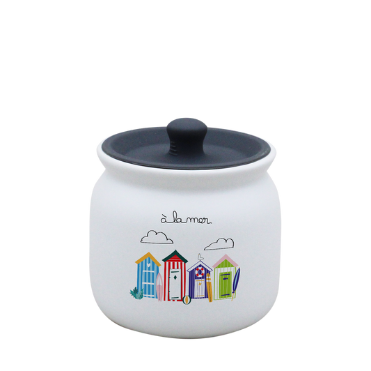 POT BLANC PM COUV. SILICONE GRIS-ALM3