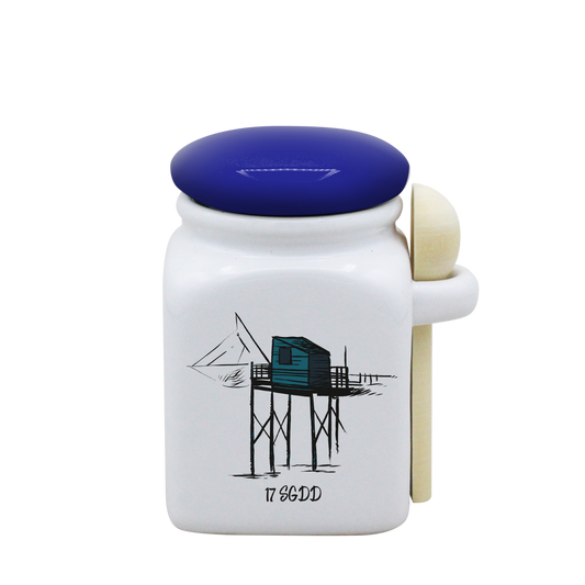 POT BLANC PM COUV. BLEU+CUIL. BOIS-CARBLE17