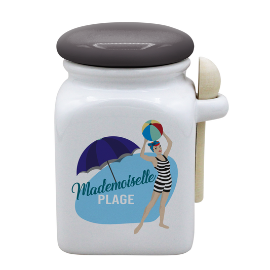 POT BLANC MM COUV. GRIS +CUIL. BOIS-MAPLAR