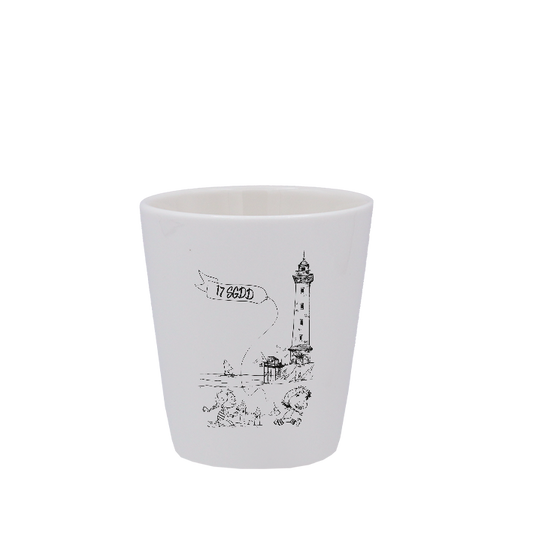 TASSE ESPRESSO BLANCHE S/ANSE - DESSIN VERTICAL ST GEORGES DE DIDONNE SPE BO&BON