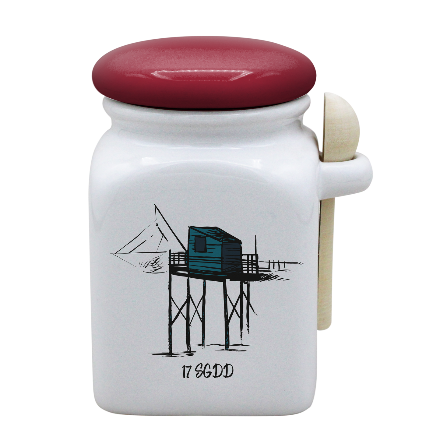 POT BLANC MM COUV. ROUGE+CUIL. BOIS-CARBLE17