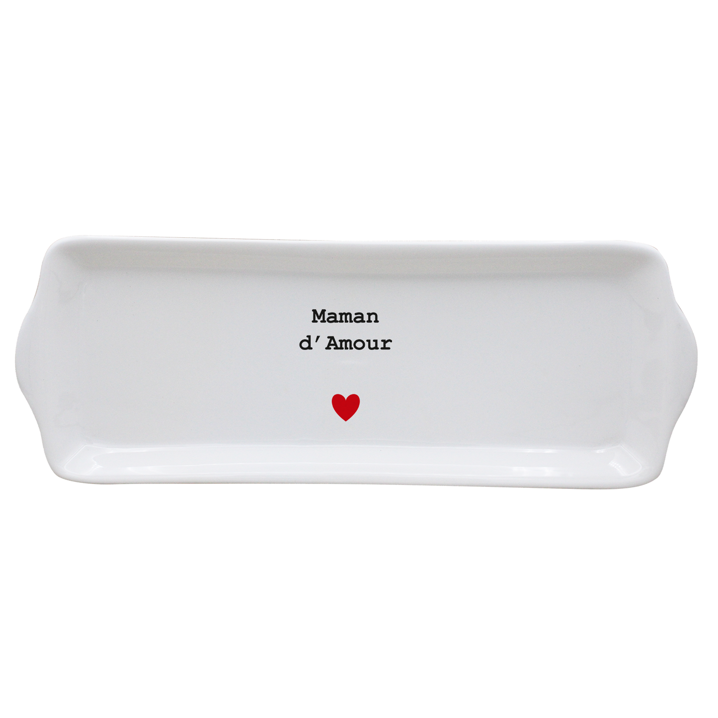 PLAT A CAKE BLANC - CŒUR MAMAN D'AMOUR