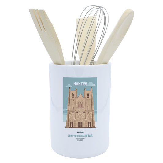 POT A USTENSILES BLANC-NTECATHE