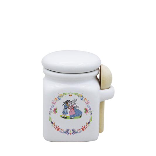 POT BLANC MINI COUV. BLANC+CUIL. BOIS-BTNER