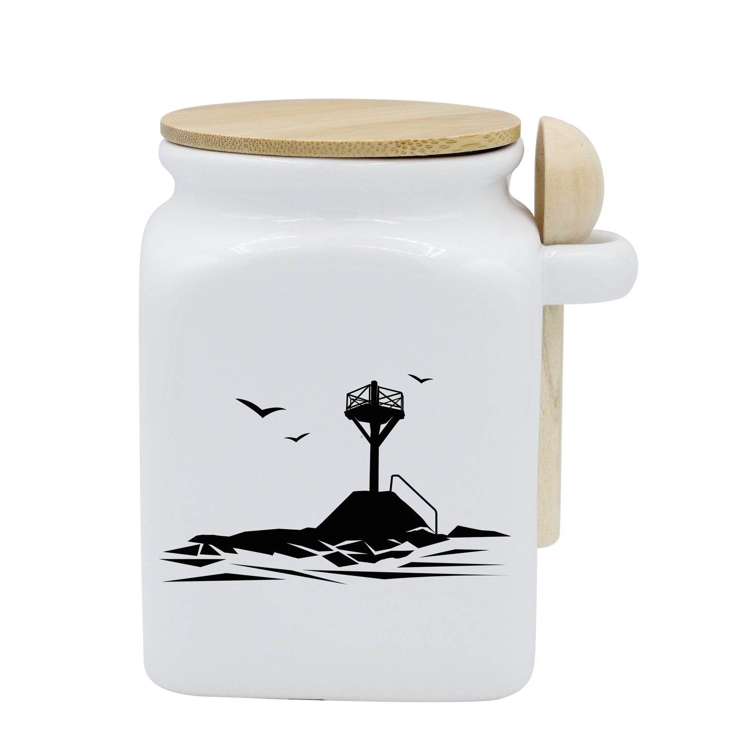 POT BLANC MM COUV. BAMBOO+CUIL. BOIS - PASSAGE DU GOIS NOIR ET BLANC