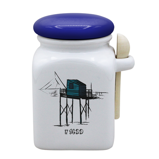 POT BLANC MM COUV. BLEU +CUIL. BOIS-CARBLE17