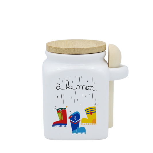 POT BLANC PM COUV. BAMBOO+CUIL. BOIS-A LA MER BOTTES
