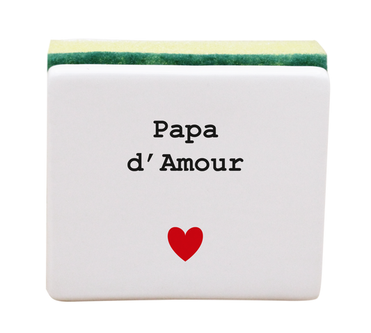PORTE EPONGE BLANC - CŒUR PAPA D'AMOUR