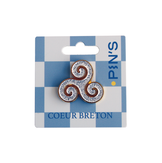 PINS DORÉ TRISKEL À PAILLETTES