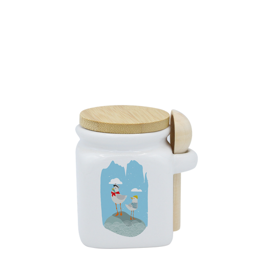 POT BLANC MINI COUV. BAMBOO+CUIL. BOIS - MARIN MOUETTE