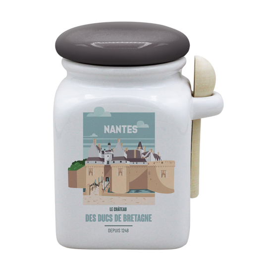 POT BLANC MM COUV. GRIS +CUIL. BOIS-NTECHATO