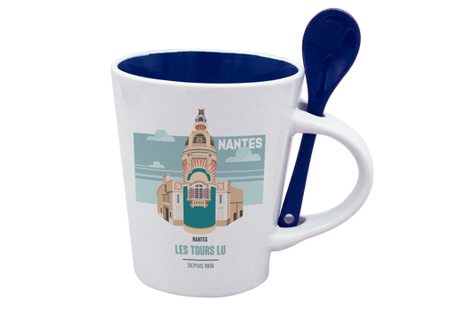 MUG CUILLERE BLANC INT. BLEU-NTETOUR