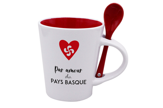 MUG CUILLERE BLANC INT. ROUGE-ESTEBAN1