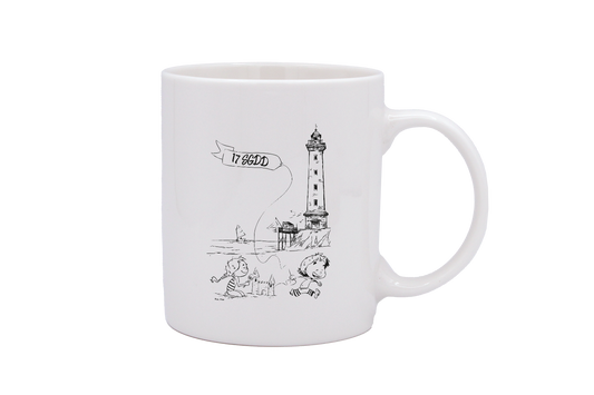 MUG DROIT BLANC - DESSIN VERTICAL ST GEORGES DE DIDONNE SPE BO&BON