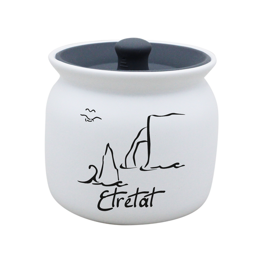 POT BLANC GM COUV. SILICONE GRIS -ETRETF