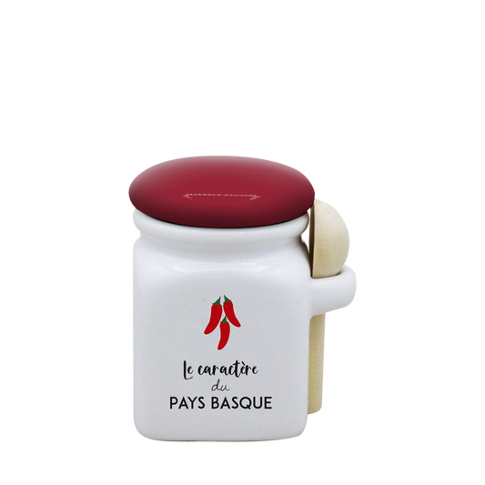 POT BLANC MINI COUV. ROUGE+CUIL. BOIS -ESTEBAN5