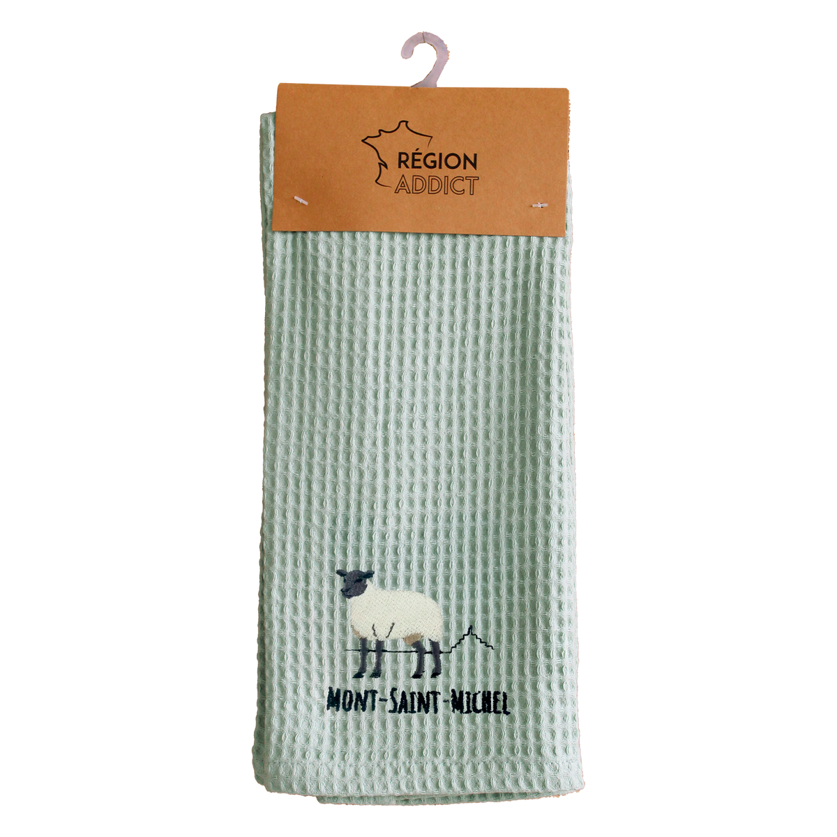 TORCHON NID D'ABEILLE AGNEAU MSM VERT