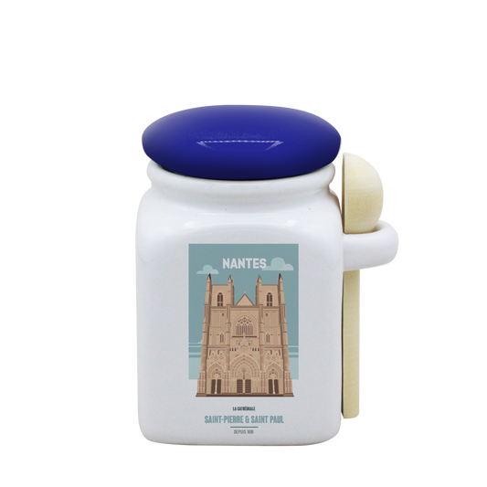 POT BLANC PM COUV. BLEU+CUIL. BOIS-NTECATHE
