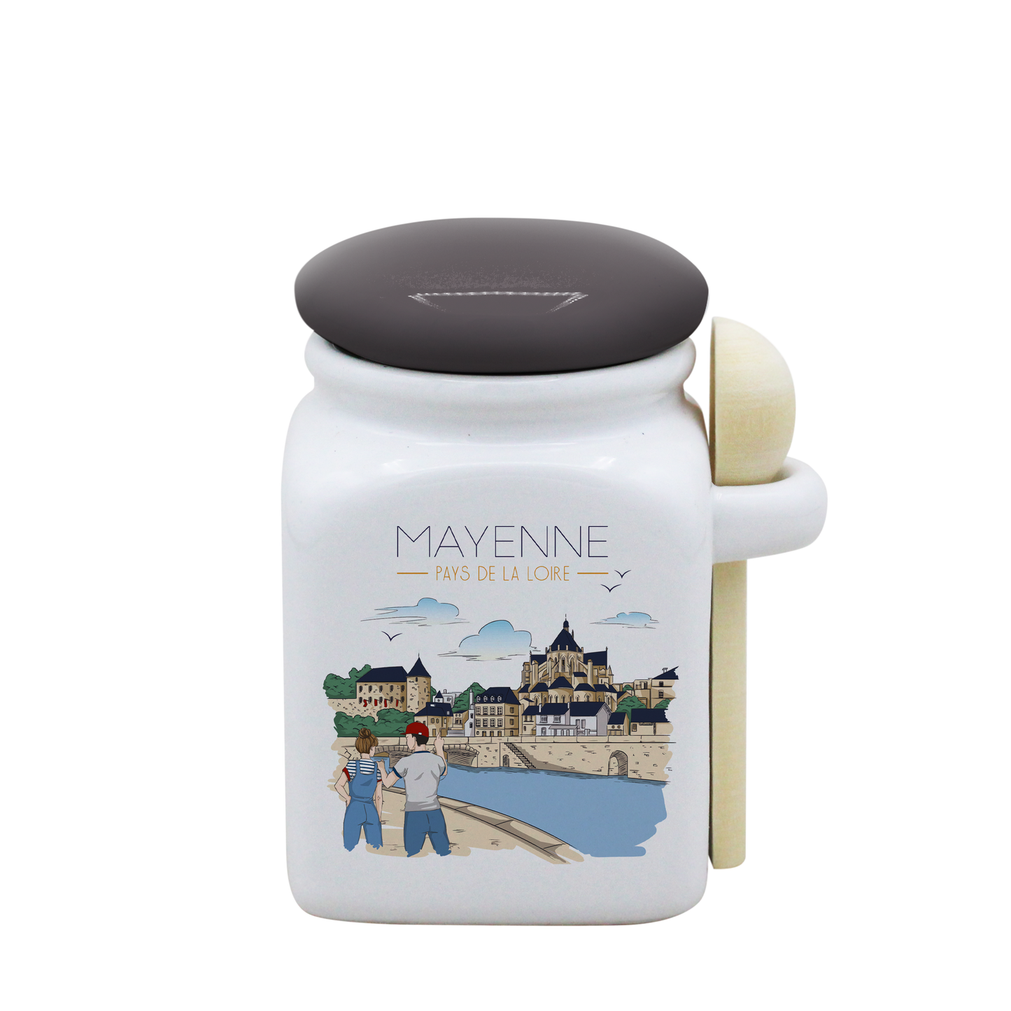 POT BLANC PM COUV. GRIS+CUIL. BOIS-MAYENU