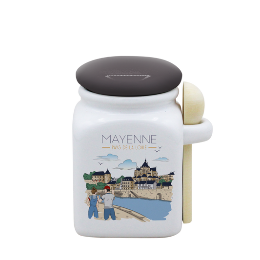 POT BLANC PM COUV. GRIS+CUIL. BOIS-MAYENU