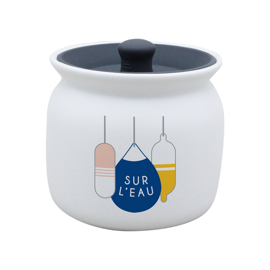 POT BLANC GM COUV. SILICONE GRIS -BOUEE SUR L'EAU LA PETITE EMI