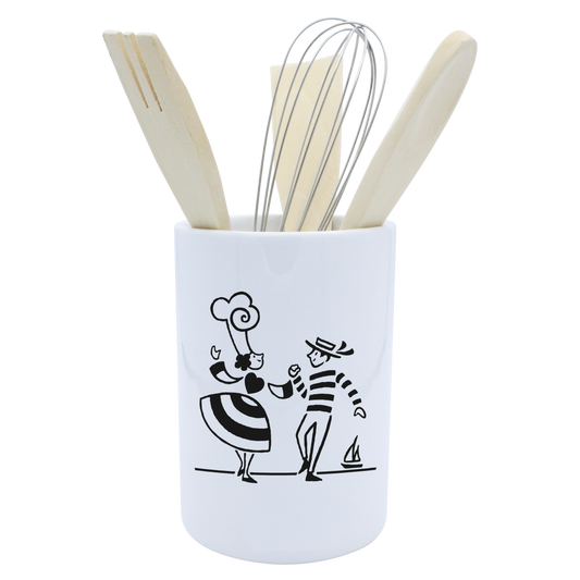 POT A USTENSILES BLANC-LDANS