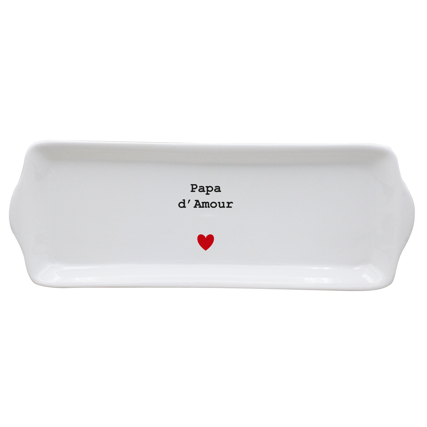 PLAT A CAKE BLANC - CŒUR PAPA D'AMOUR