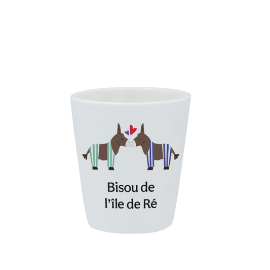 TASSE ESPRESSO BLANCHE S/ANSE - BISOUS DE L'ILE DE RE