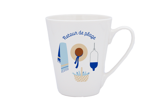 MUG CONIQUE BLANC-RETOUR DE PLAGE LA PETITE EMI