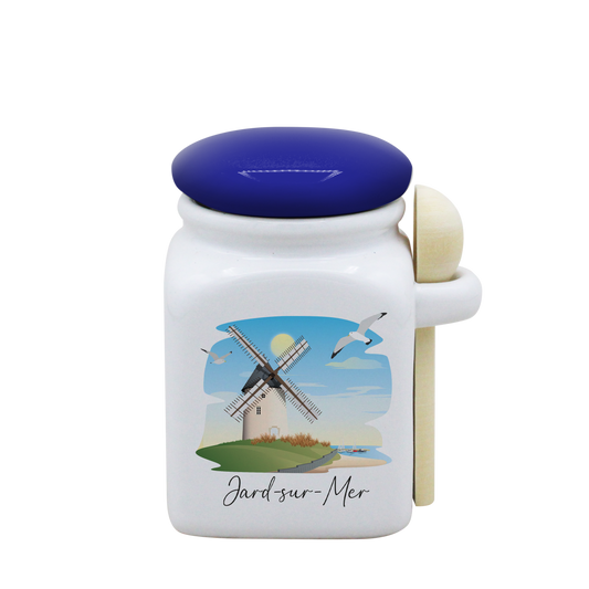 POT BLANC PM COUV. BLEU+CUIL. BOIS-JAMEMFD