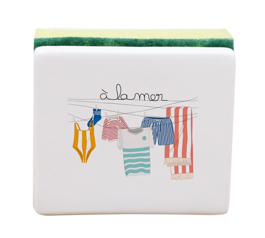 PORTE EPONGE BLANC-TRILINGE