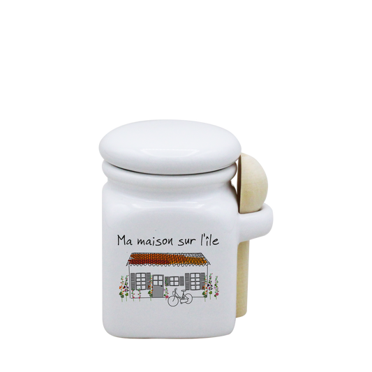 POT BLANC MINI COUV. BLANC+CUIL. BOIS-MMASI
