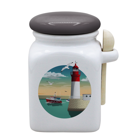 POT BLANC MM COUV. GRIS +CUIL. BOIS-PHARECHA