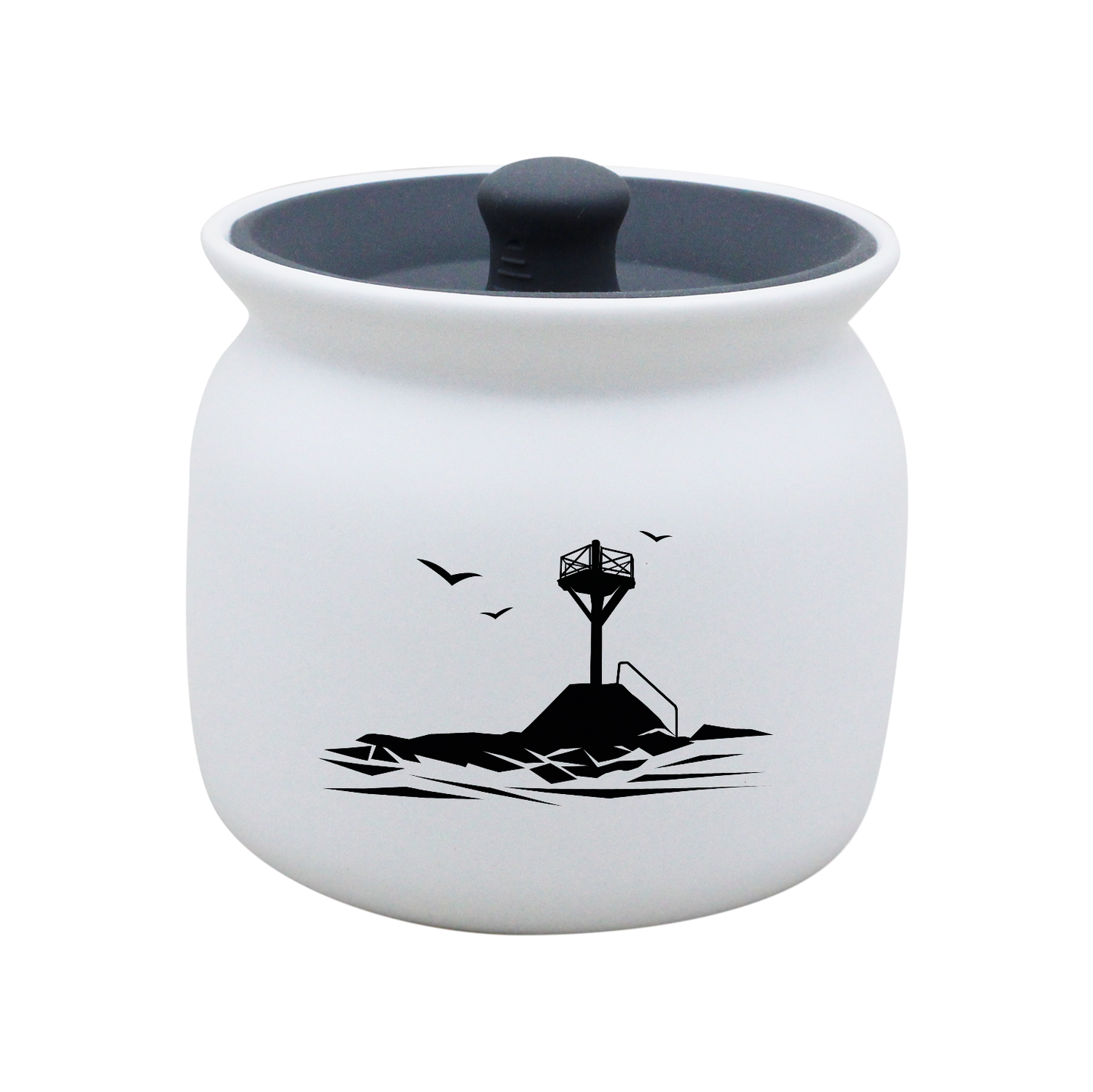 POT BLANC GM COUV. SILICONE GRIS - PASSAGE DU GOIS NOIR ET BLANC
