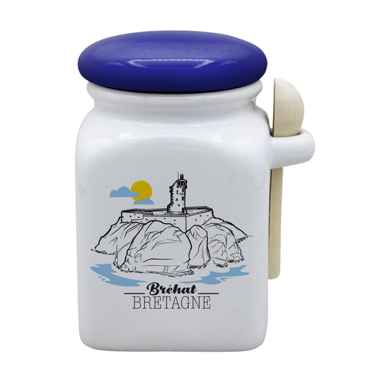 POT BLANC MM COUV. BLEU +CUIL. BOIS-BREPAON