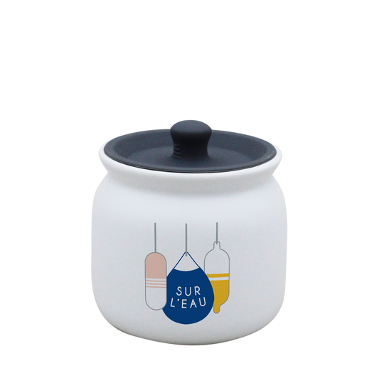 POT BLANC PM COUV. SILICONE GRIS-BOUEE SUR L'EAU LA PETITE EMI