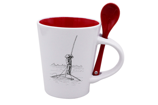 MUG CUILLERE BLANC INT. ROUGE-PALUA