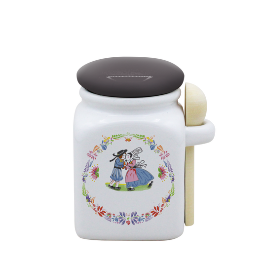 POT BLANC PM COUV. GRIS+CUIL. BOIS-BTNER