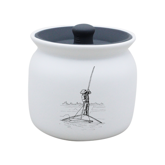 POT BLANC GM COUV. SILICONE GRIS -PALUA