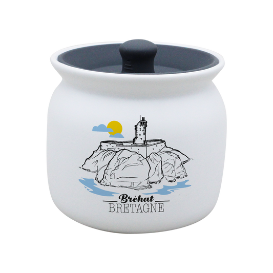 POT BLANC GM COUV. SILICONE GRIS -BREPAON