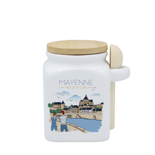 POT BLANC PM COUV. BAMBOO+CUIL. BOIS-MAYENU