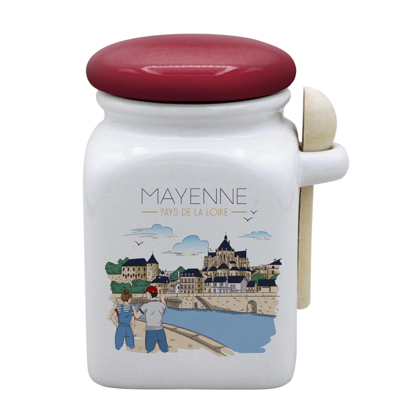 POT BLANC MM COUV. ROUGE+CUIL. BOIS-MAYENU