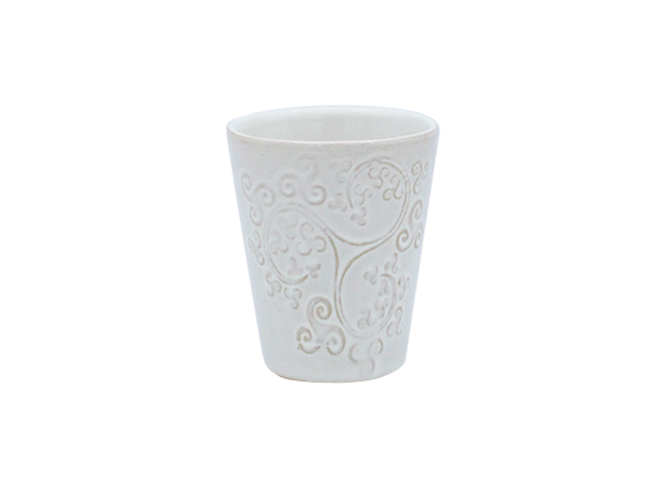 TASSE ESPRESSO TRISKELLS RELIEF BLANC