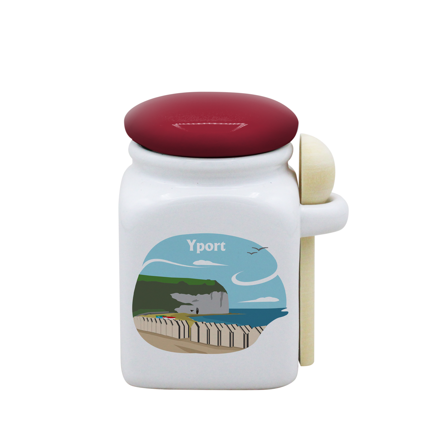 POT BLANC PM COUV. ROUGE+CUIL. BOIS-FYPORT