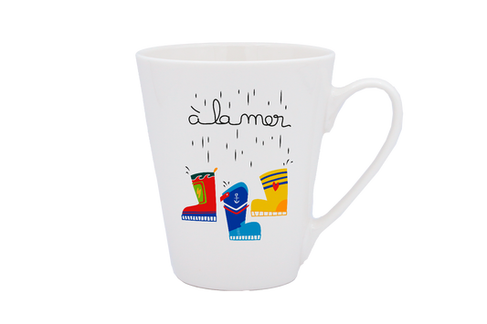 MUG CONIQUE BLANC-A LA MER BOTTES