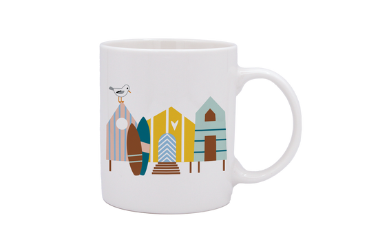 MUG DROIT BLANC-CABINES ET SURF LA PETITE EMI