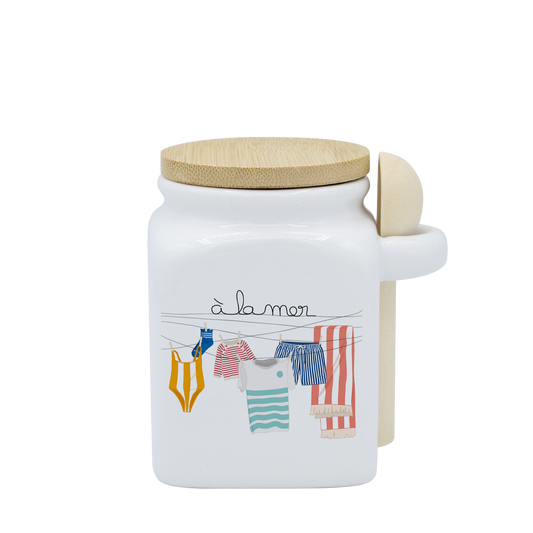 POT BLANC PM COUV. BAMBOO+CUIL. BOIS-TRILINGE